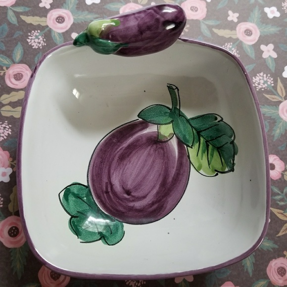 Vintage Other - Vintage Eggplant bowl Italian Pottery vegetable